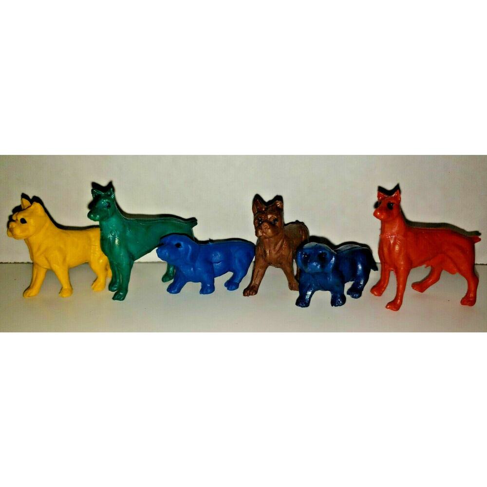 Vintage‎ 6 Dog Charms Vending Machine Toy Prizes New Old Stock Sku 56